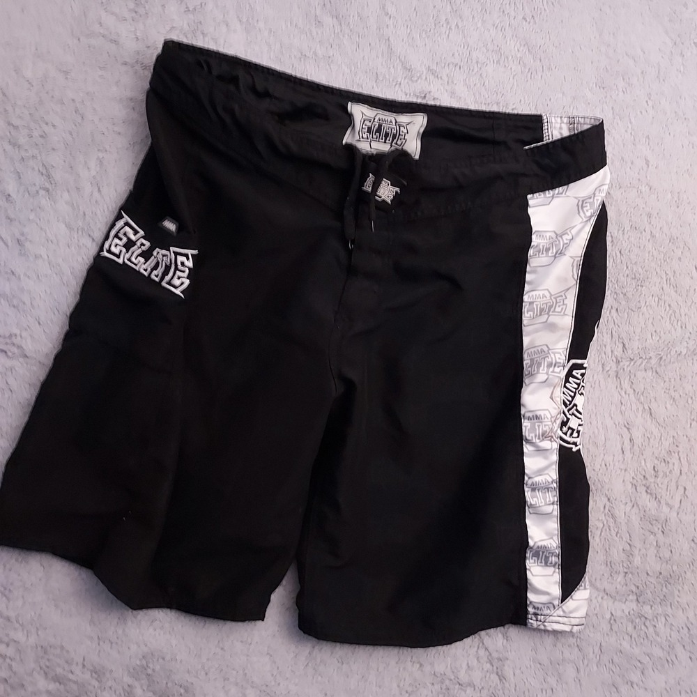 MMA Elite Shorts Men 38 Fighting Graphic Print Drawstring Embroidered Wreste Y2K
